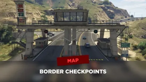 Borders map mlo checkpoint with barriers, booths and fence lines — FiveM MLO