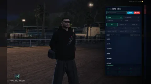 MBT Emote Menu cinematic layout mode with emote categories