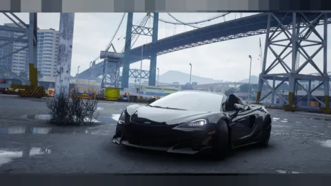 McLaren 600LT Spider FiveM convertible supercar with roof down
