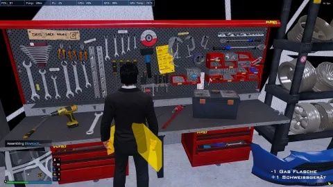 Mechanic Job FiveM garage repair and tuning menu in-game — view 2