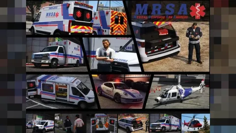 Medical Response Pack FiveM ambulance fleet with liveries