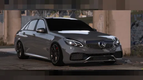 Mercedes E63 AMG sedan with template in FiveM