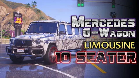 Mercedes g wagon limousine 10 seater animated — FiveM vehicle preview