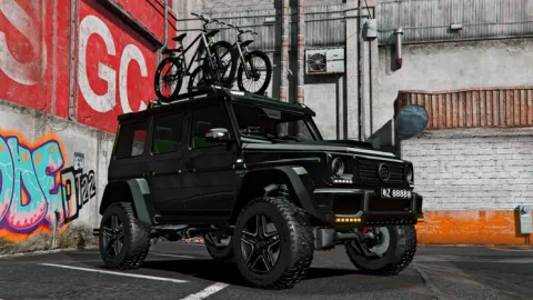 Mercedes G500 luxury off-road SUV add-on for FiveM on a trail