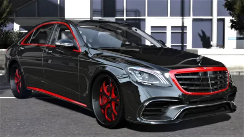 Mercedes S63 AMG 2018 Mafia Style luxury sedan parked in a FiveM alley