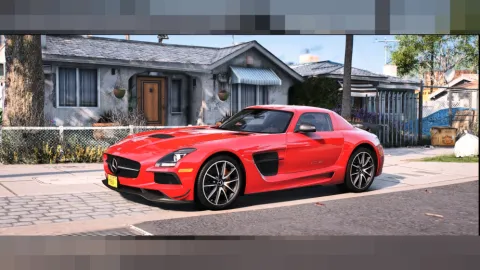 Mercedes SLS Black Series FiveM add-on supercar with gullwing doors