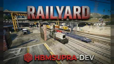 Mirror Park railyard with freight cars, tracks, and cargo containers — FiveM MLO