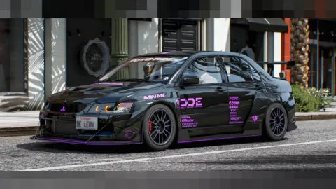 Mitsubishi Evo Beast animated FiveM tuner car — view 2
