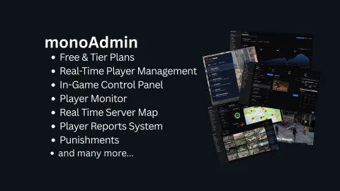 monoAdmin Panel FiveM admin panel — cloud dashboard with live server view