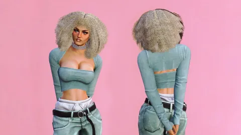 MP Female hair styled on a FiveM character