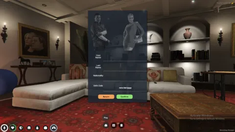 Multichar system character selection screen in FiveM