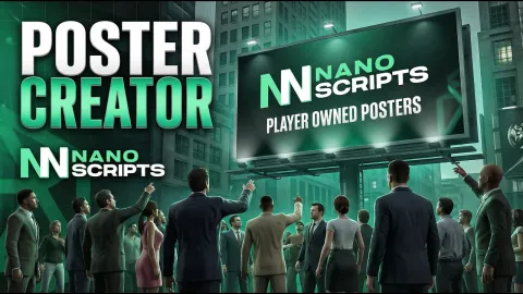 Poster system campaign editor placing an in-game advertisement in FiveM — view 2