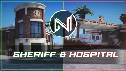 Sandy Shores sheriff station mlo exterior with attached hospital — FiveM MLO