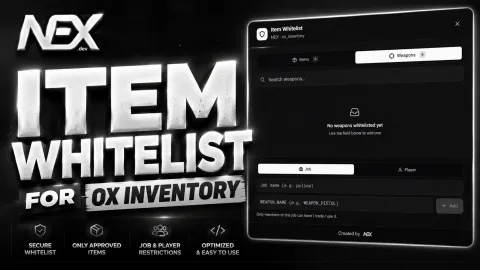 Item whitelist admin panel locking ox_inventory items in FiveM