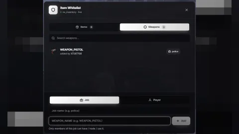 Item whitelist admin panel locking ox_inventory items in FiveM — view 2