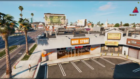 Nike Store retail interior with display walls and checkout in FiveM
