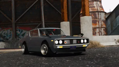 Nissan Skyline C110 Kenmeri FiveM add-on classic car at a kaido meet
