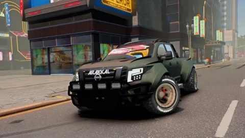 Nissan Titan Warrior widebody concept truck on a FiveM off-road trail