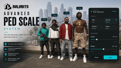 NoLimits Ped Scale - jobs and business script for FiveM GTA 5 roleplay