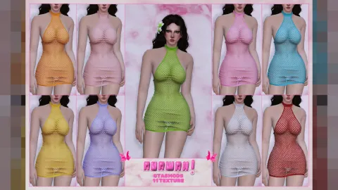 Fishnet dress worn by a FiveM MP female character