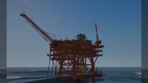 oil rig 2 mlo offshore platform with decks, cranes, and a helipad — FiveM MLO