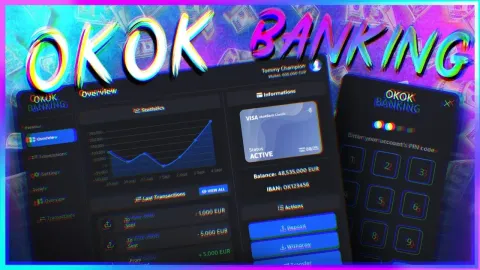 OKOK Banking V2 in-game UI - FiveM banking and economy script