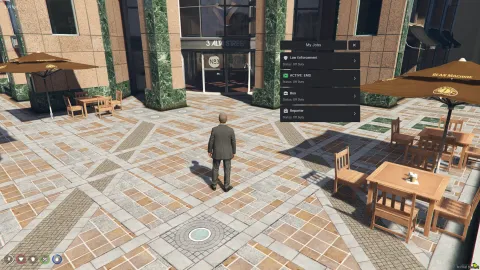 OneClub multijob system menu showing player jobs and duty options — view 2