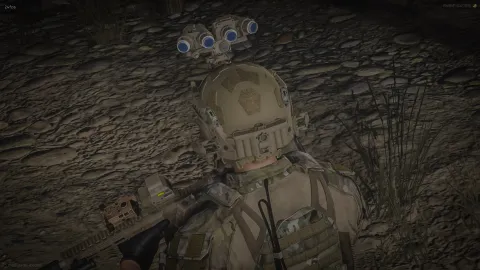 OpsCore helmet with RailLink and NVG on a FiveM tactical character — view 2