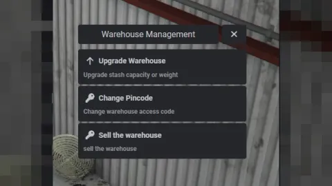 OX warehouse storage system stash interface open in FiveM — view 2