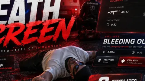 Oxlyn Advanced Death Screen System in-game UI - FiveM EMS and medical script