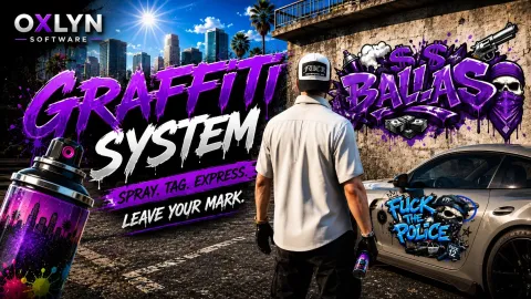 Oxlyn Advanced Graffiti System - gang and crime script for FiveM GTA 5 roleplay