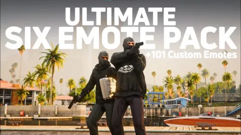 Pazeee Emote Pack character performing a custom gesture in a FiveM street