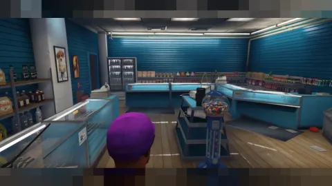 Pet shop interior with aquariums, cages, and a checkout counter — FiveM MLO
