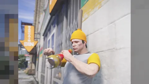 Plunger hat on FiveM character head