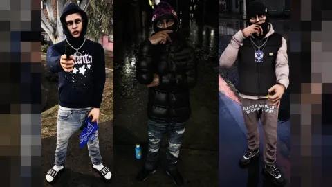 Pose pack character posing for a photo in FiveM