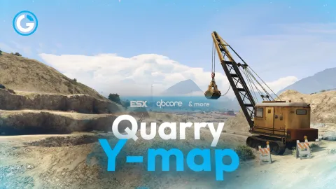 Quarry MLO with open pit, haul roads and rock terrain in FiveM