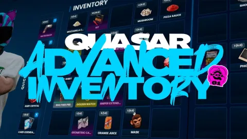 Quasar inventory advanced FiveM interface showing grid slots and weight — view 2