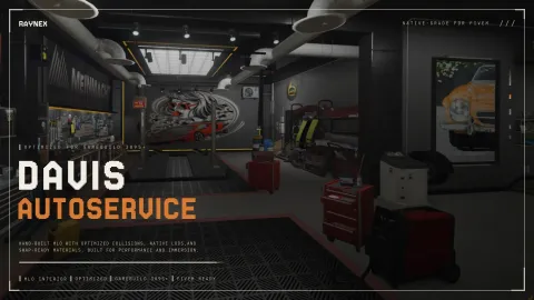 Raynex Davis Autoservice MLO - mechanic and garage MLO for FiveM GTA 5 roleplay