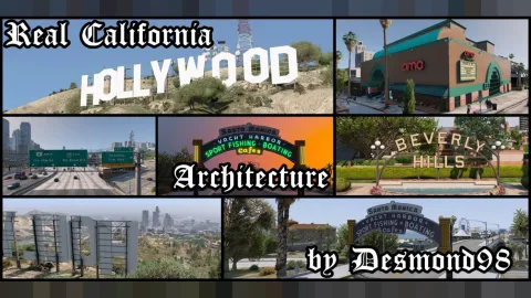 Real California architecture retextured FiveM buildings