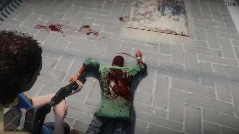 Realistic blood and damage wounds and splatter on a FiveM ped