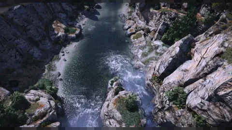 Realistic rivers with clear reflective water flowing through FiveM