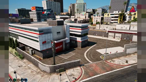 Redline mechanic mlo garage interior with repair bays in FiveM
