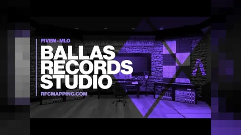 Ballas Records MLO bar and music studio interior with a stage and recording booth