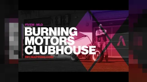 Burning Motors Clubhouse MLO biker interior with a bar and motorcycles