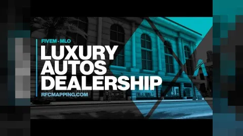 Luxury Autos MLO dealership showroom interior with supercars on a premium display floor