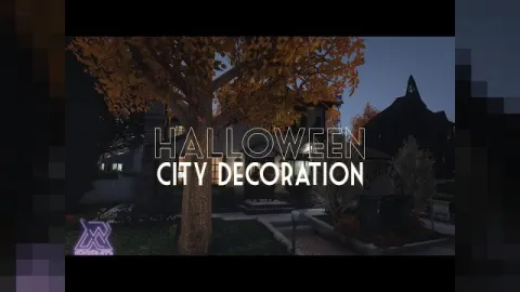 Richards Halloween Decorations spooky props arranged for a seasonal event — FiveM