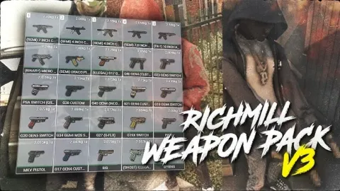 Custom weapons pack V3 models for FiveM