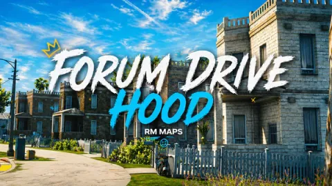 Forum Drive hood street block with graffiti and corner props — FiveM MLO