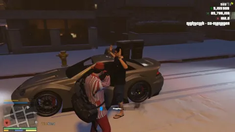 Rob npcs script pedestrian holdup scene in a FiveM server