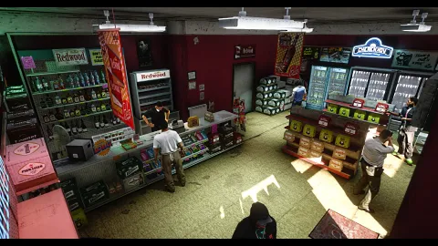 Liquor Store MLO stocked shelves and register counter in FiveM — view 2